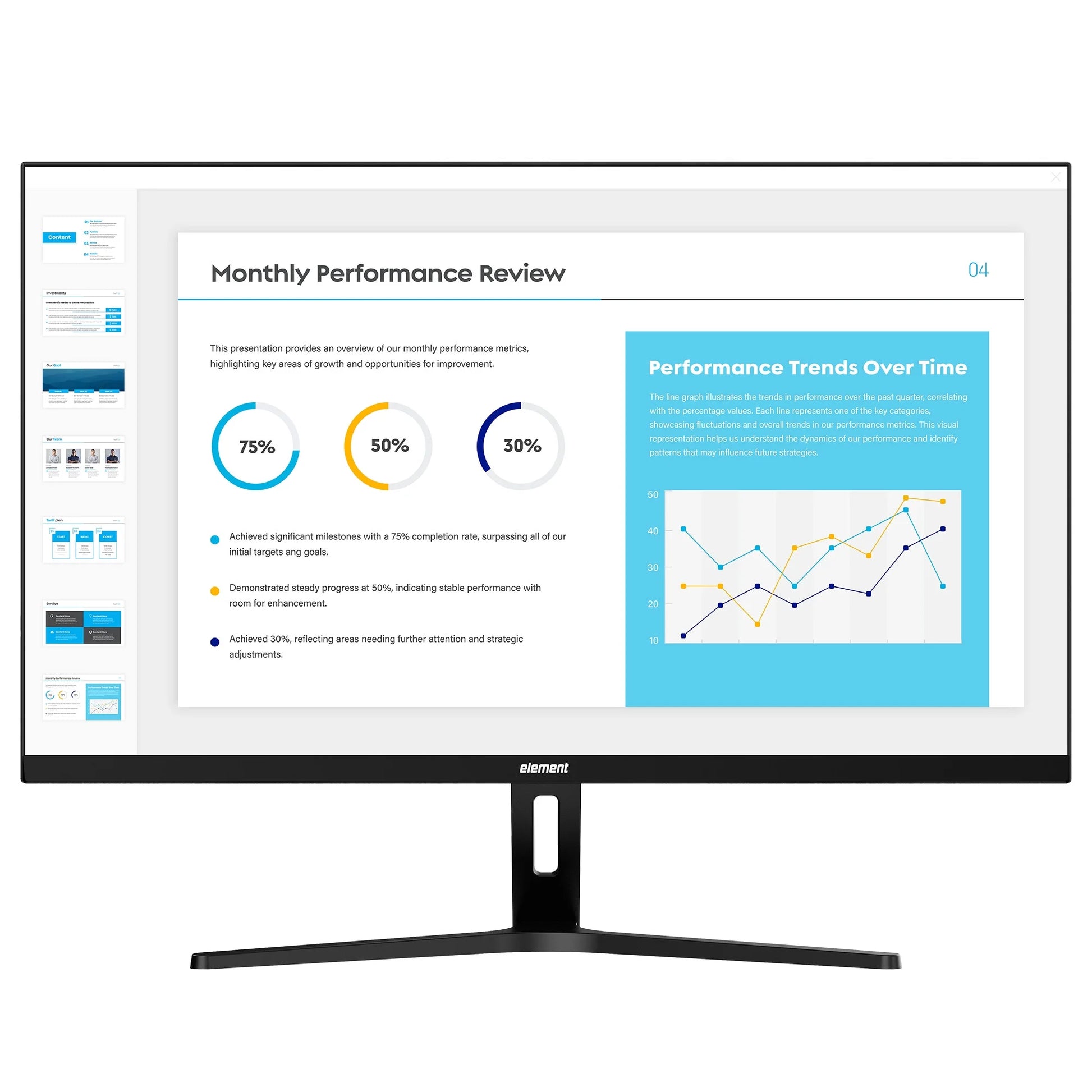 Element 24” 1080P IPS LCD 3-Side Frameless Computer Monitor - Black (EM2FPAB24B)