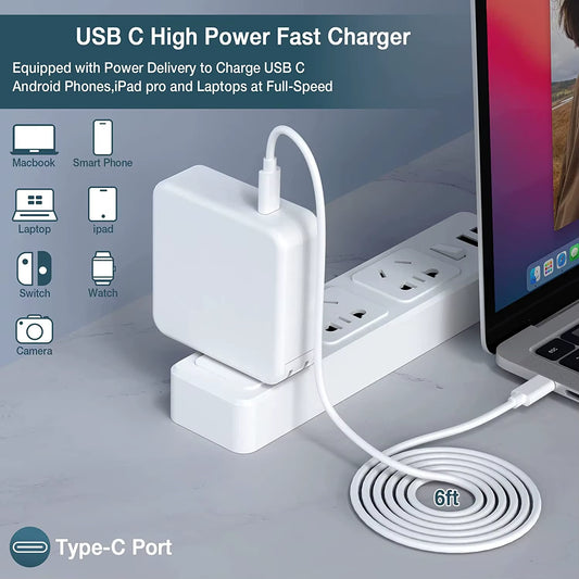 118W USB C Fast Charger Power Adapter for USB C Port Macbook Pro, Macbook Air, Ipad Pro All USB C Device Mac Book Pro Charger