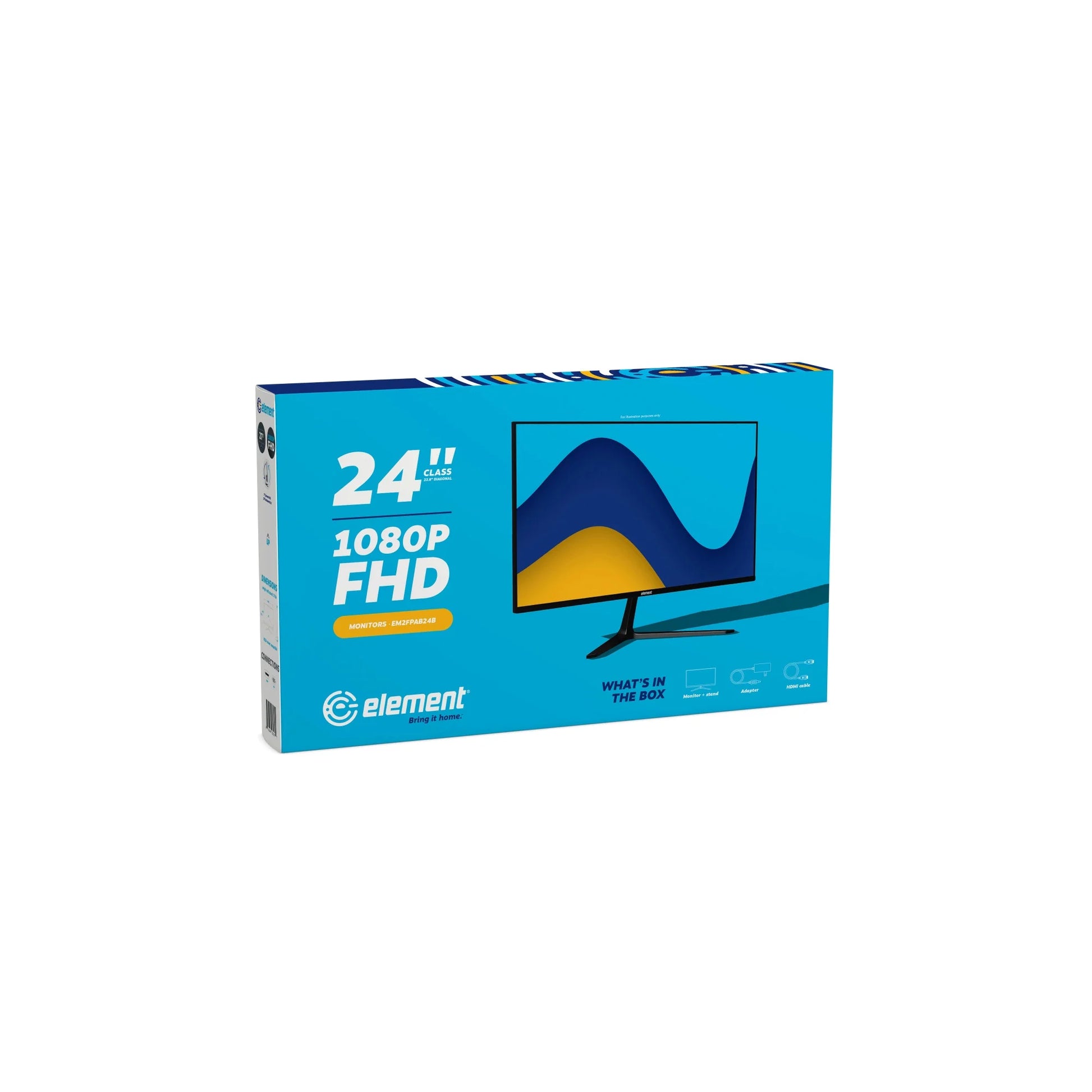 Element 24” 1080P IPS LCD 3-Side Frameless Computer Monitor - Black (EM2FPAB24B)